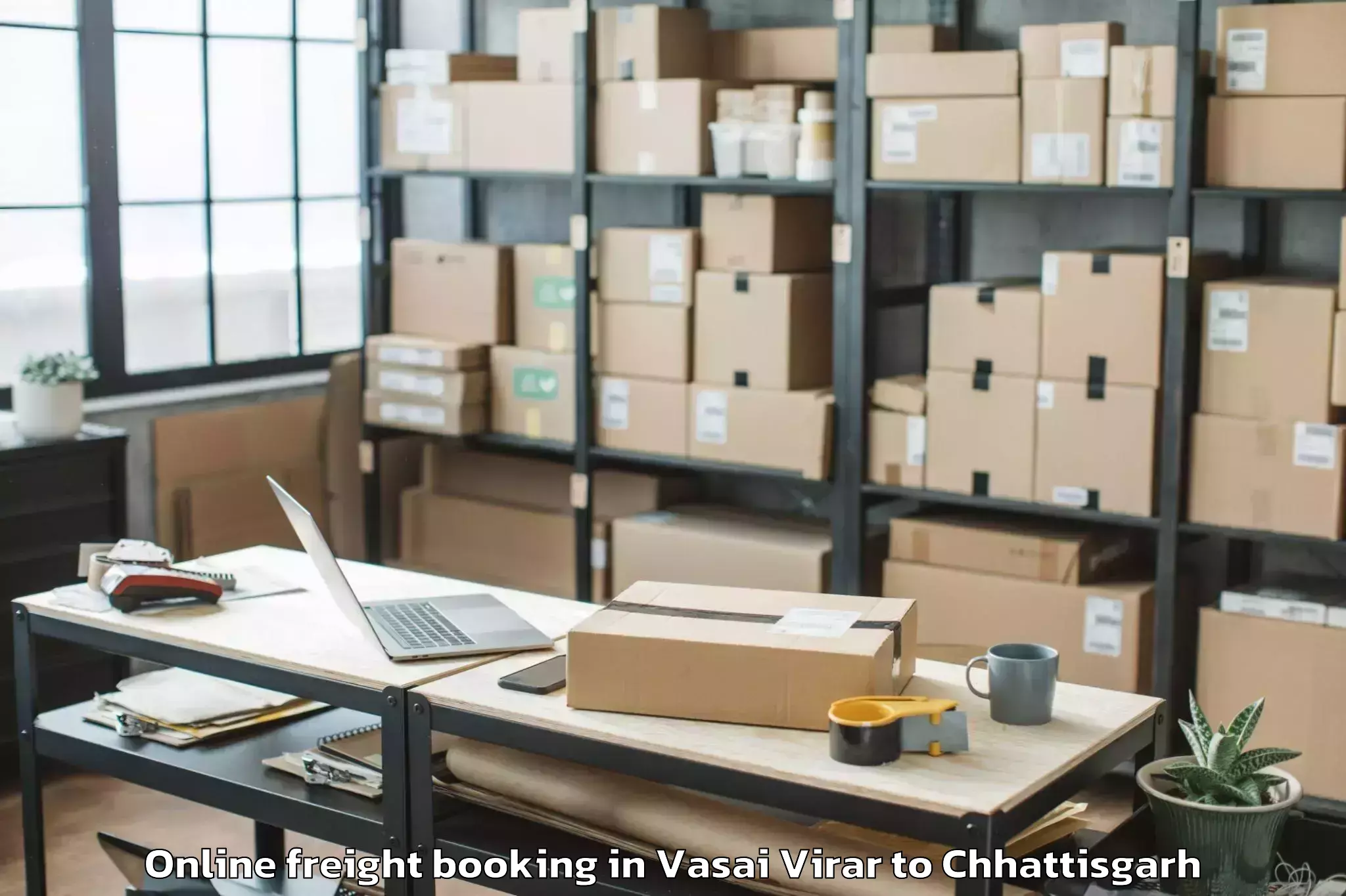 Professional Vasai Virar to Dhamtari Online Freight Booking